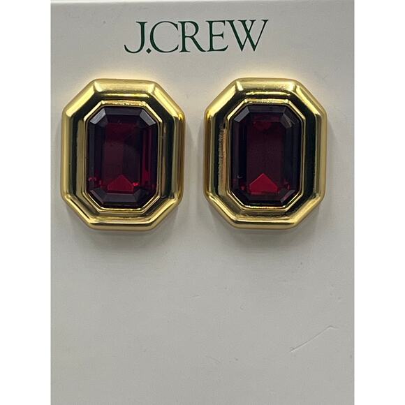 J. Crew Red Faceted Crystal Stone Gold Stud Jewel box Earrings
NWT NEW - Picture 5 of 9